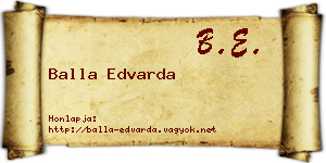 Balla Edvarda névjegykártya